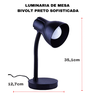 Luminária de Mesa Articulável Flexível Abajur Bivolt P/ Casa Quarto ou Escritório - 3