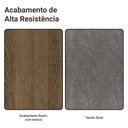 Ver mais imagens de Conjunto Sala de Jantar Mesa Tampo de Madeira 4 Cadeiras Rustic/silver Luana Madesa