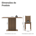 Ver imagem 4 de Conjunto Sala de Jantar Mesa Tampo de Madeira 4 Cadeiras Rustic/Silver Luana Madesa