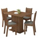 Ver imagem 2 de Conjunto Sala de Jantar Mesa Tampo de Madeira 4 Cadeiras Rustic/silver Luana Madesa