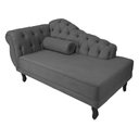 Ver imagem 1 de Recamier Decorativo Divã Larissa Lado Direito Suede Cinza Pés Madeira Mz Decor