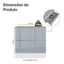 Ver imagem 2 de Balcão de Cozinha 80 Cm 2 Gavetas Branco/cinza Lux Madesa Branco/cinza