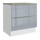 Ver imagem 1 de Balcão de Cozinha 80 Cm 2 Gavetas Branco/cinza Lux Madesa Branco/cinza