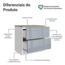 Ver imagem 3 de Balcão de Cozinha 80 Cm 2 Gavetas Branco/cinza Lux Madesa Branco/cinza