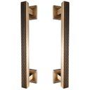 Ver imagem 1 de Puxador Duplo Porta Pivotante Correr Mônaco 300mm Café Escovado/ Ouro Velho