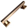 Puxador Duplo Porta Pivotante Correr Mônaco 300mm Café Escovado/ Ouro Velho - 3