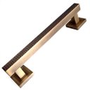 Ver imagem 3 de Puxador Duplo Porta Pivotante Correr Mônaco 300mm Café Escovado/ Ouro Velho