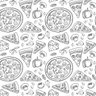 Papel de Parede Pizza Preto e Branco 310x58cm - 1