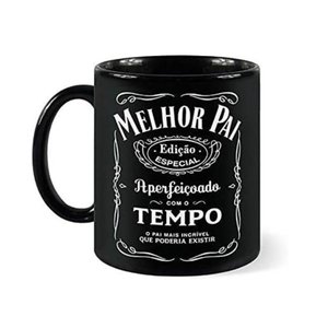 Caneca Personalizada Melhor Pai 300ml (100% Preta)