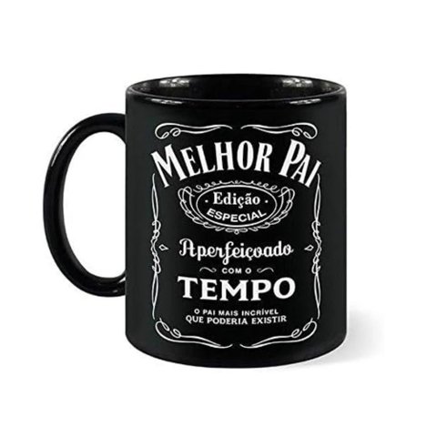 Caneca Personalizada Melhor Pai 300ml (100% Preta)