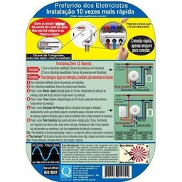 Sensor de Presença 6 Funções Qa20M Embutir 360° Multi Relé Presença Fotocélula Manter Ligado - 6