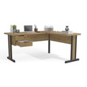 Ver imagem 1 de Mesa em L para Escritório 150cm 02 Gavetas C/ Chave 1170a Versátil Kappesberg - Itapuã