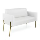 Ver imagem 3 de Sofá Namoradeira e Poltrona Pé de Ferro Dourado Marisa Corino Branco D03
