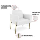 Ver imagem 5 de Sofá Namoradeira e Poltrona Pé de Ferro Dourado Marisa Corino Branco D03