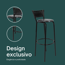 Ver imagem 5 de Kit 6 Cadeiras Alta 80cm para Balcão Ilha Bancada Área Gourmet Bar Piscina Banqueta Itagold