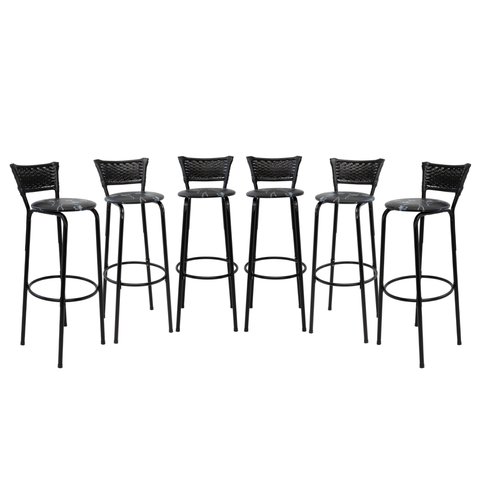 Kit 6 Cadeiras Alta 80cm para Balcão Ilha Bancada Área Gourmet Bar Piscina Banqueta Itagold
