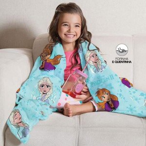 Manta Infantil para Sofá Fleece Frozen Lepper