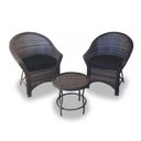 Ver imagem 1 de Conjunto de Poltronas Fibra Sintética Bali Promo - 2 Poltronas + 1 Mesa Centro - Tecido Duna Midnigh