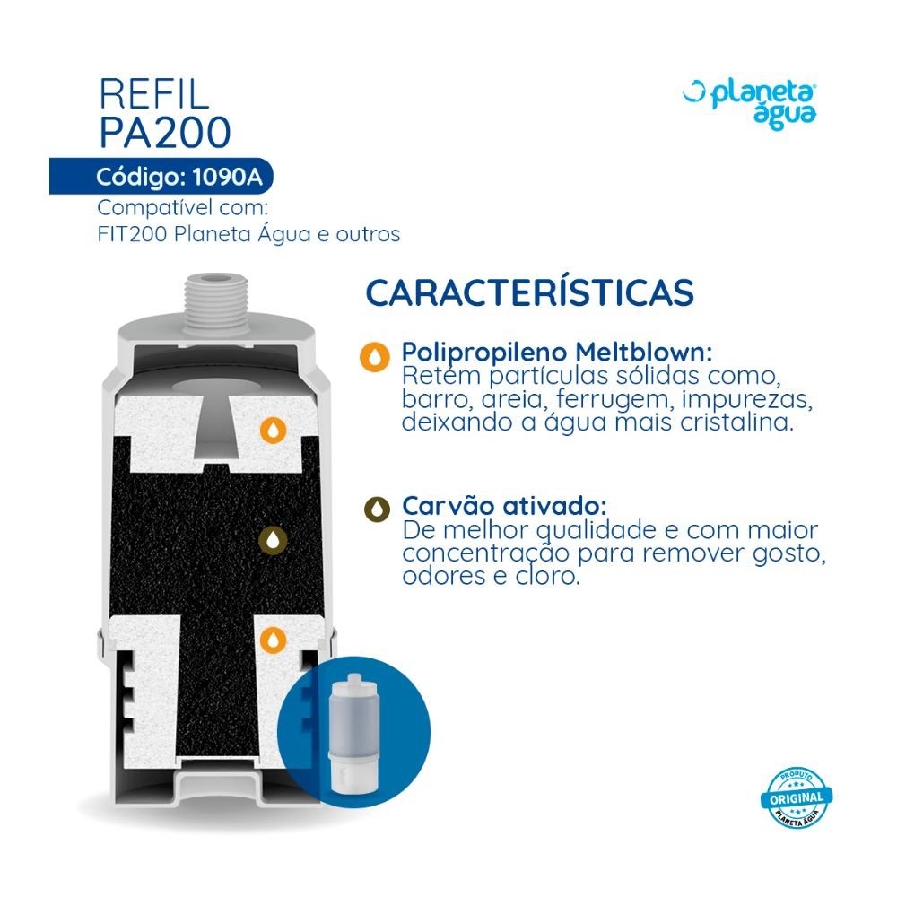 Filtro Refil Pa200 Planeta Água Compatível Modelos Descrição - 4