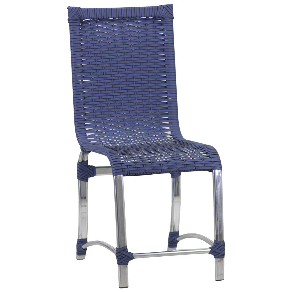 Conjunto de 8 Cadeiras e Mesa de Jantar Haiti em Alumínio para Cozinha, Edícula - Azul Turquia - 6