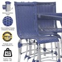 Ver imagem 3 de Conjunto de 8 Cadeiras e Mesa de Jantar Haiti em Alumínio para Cozinha, Edícula - Azul Turquia