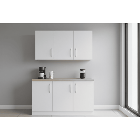 Armário Aéreo Multiuso 90cm 3 Portas Mdf Branco