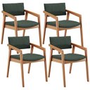 Ver imagem 1 de Kit 04 Cadeiras para Sala de Jantar Estar Living Giorgia B04 Linho Verde Musgo - Lyam Decor