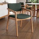 Ver imagem 3 de Kit 04 Cadeiras para Sala de Jantar Estar Living Giorgia B04 Linho Verde Musgo - Lyam Decor
