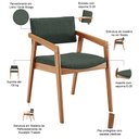 Ver imagem 6 de Kit 04 Cadeiras para Sala de Jantar Estar Living Giorgia B04 Linho Verde Musgo - Lyam Decor