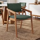 Ver imagem 5 de Kit 04 Cadeiras para Sala de Jantar Estar Living Giorgia B04 Linho Verde Musgo - Lyam Decor