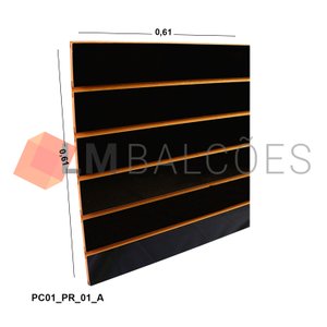 Painel Canaletado Preto Fosco em Mdf - 0,61 X 0,61m