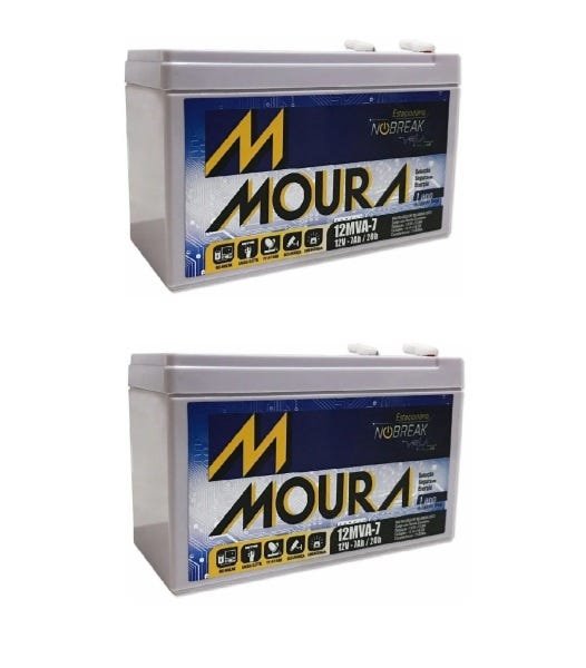 Kit 2 Baterias 12v 7ah Moura Equip Eletricos, Nobreak - 1
