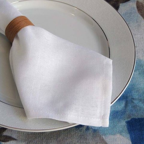 Guardanapo VivaIN 37x37cm branco 4 peças em linho sintético