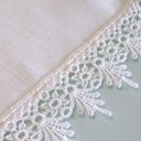 Ver imagem 3 de Guardanapo VivaIN 45x45cm branco 4 peças em linho sintético com renda