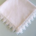 Ver imagem 2 de Guardanapo VivaIN 45x45cm branco 4 peças em linho sintético com renda