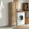 Armário com Porta de Vidro para Lavanderia - Carvalho Rústico - 1