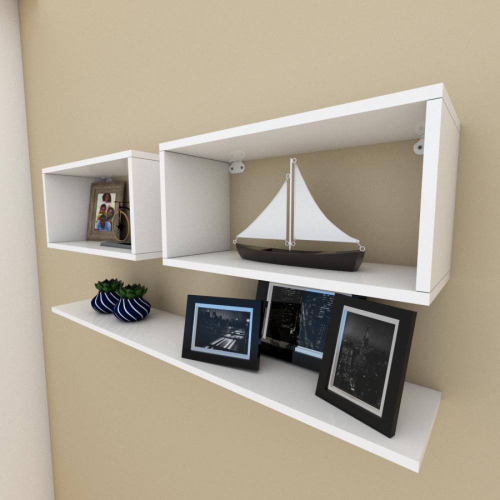 Kit Nichos Modernos Branco | MadeiraMadeira