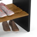 Ver imagem 7 de Sapateira Banco para Hall de Entrada com Prateleira Ripada Londres Preto/freijó - Lh Móveis