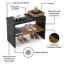 Ver imagem 4 de Sapateira Banco para Hall de Entrada com Prateleira Ripada Londres Preto/freijó - Lh Móveis