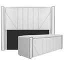 Ver imagem 1 de Kit Cabeceira E Calçadeira Baú Casal 140cm Corano Branco