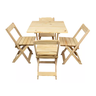 Mesa 70x70 Pinus com 4 Cadeiras Cor Natural - 1