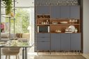 Ver imagem 1 de Kit Cozinha Viena C/ 7 Portas e 3 Gavetas Jequitiba/cinza - Lukaliam