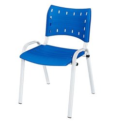 Cadeira Iso Base Branco Igreja, Escola, Escritório - Azul Kit 1 Peça - 2