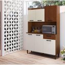 Ver imagem 3 de Armário de Cozinha Compacta 6 Portas e 1 Gaveta 121cm Florença Ripado Nogueira-off White -
