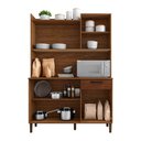 Ver imagem 2 de Armário de Cozinha Compacta 6 Portas e 1 Gaveta 121cm Florença Ripado Nogueira-off White -