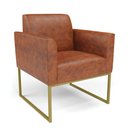 Ver imagem 4 de Sofá Namoradeira com 2 Poltronas Base Industrial Dourado Marisa Corano Nozes D03 - D'Rossi