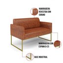 Ver imagem 2 de Sofá Namoradeira com 2 Poltronas Base Industrial Dourado Marisa Corano Nozes D03 - D'Rossi
