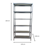 Prateleira Armário Estante Aço Galvanizado 6 Bandejas 90 Cm:galvanizado - 5