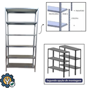 Ver imagem 4 de Prateleira Armário Estante Aço Galvanizado 6 Bandejas 90 Cm:galvanizado