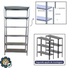 Prateleira Armário Estante Aço Galvanizado 6 Bandejas 90 Cm:galvanizado - 4